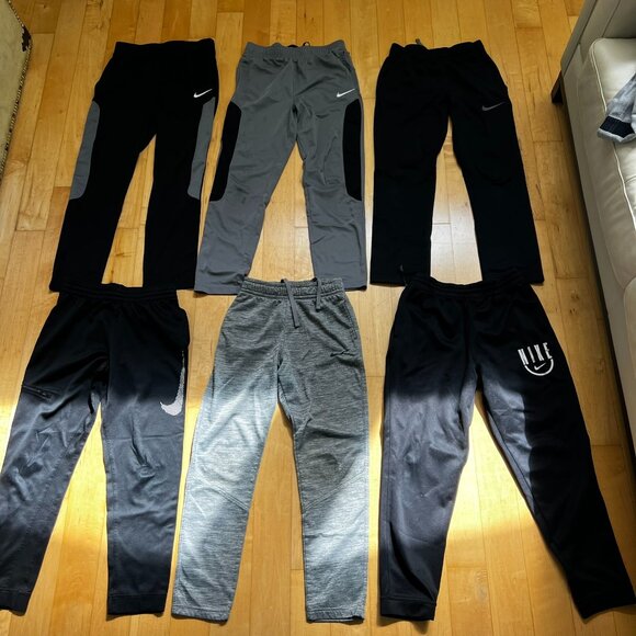 Boys Nike Athletic Elastic Waist Pull On Sweat Pants Joggers Sz L & XL- Lot of 6 - Picture 1 of 9